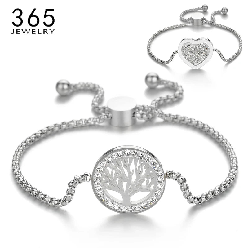 Adjustable Heart Crystal Bracelets for Women | Elegant Gift