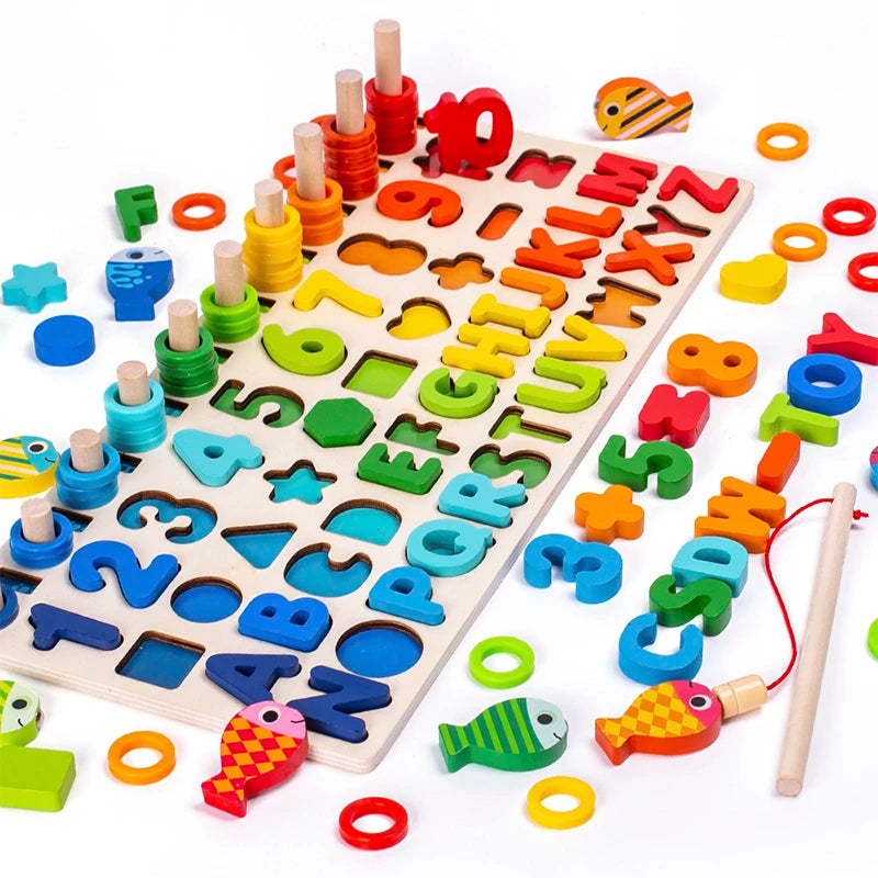 3D Montessori Educational Toy for Kids | Magnetic Fishing Shapes