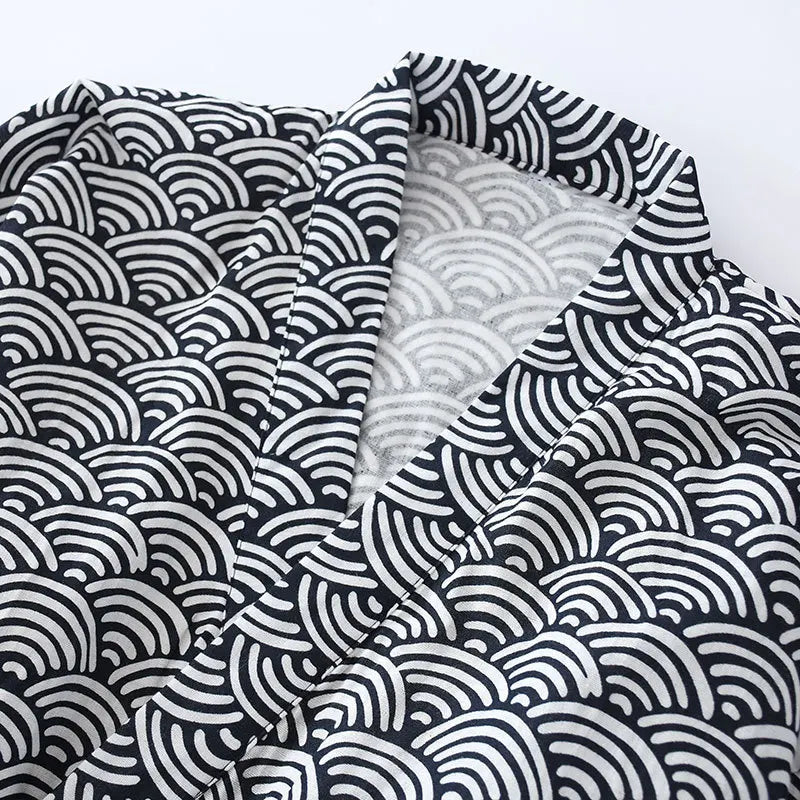 Japanese Style Unisex Kimono Pajamas Set | Comfortable Cotton PJs