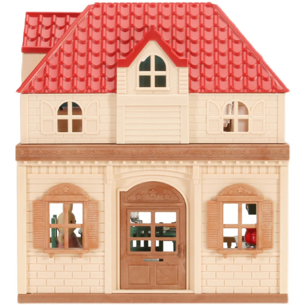 Double Story Villa Dollhouse | Enchanting Animal Play Set
