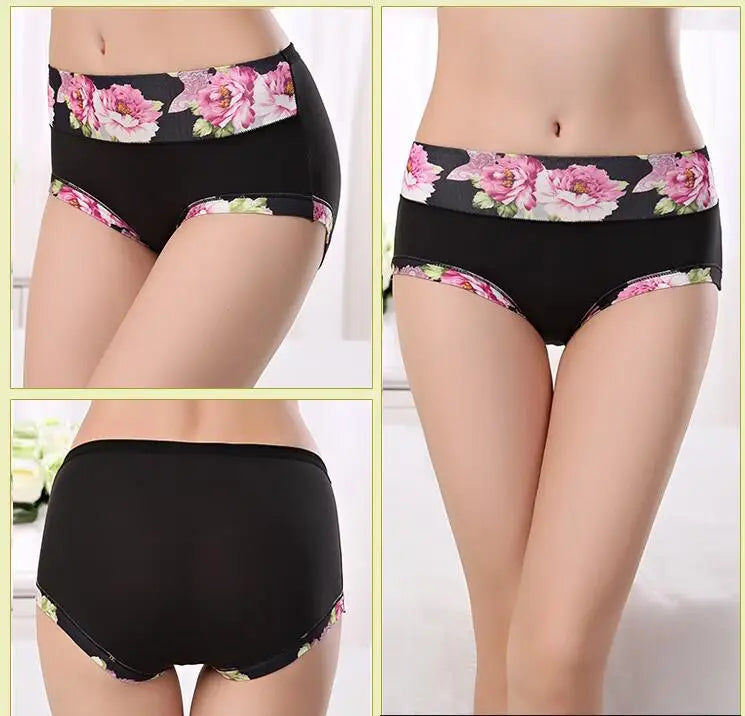 Plus Size Floral Briefs | Comfortable Women's Underwear