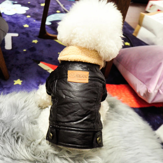 Abrigo de invierno de piel acogedor para mascotas | Chaqueta cálida y elegante para perros