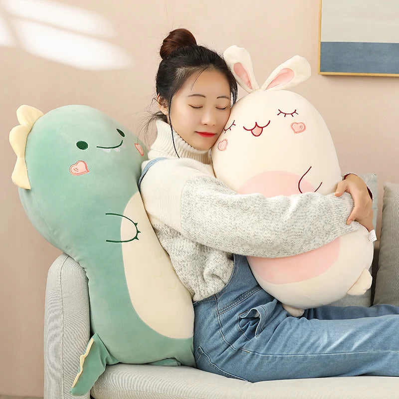 Kawaii Animal Plush Pillow | Cute Dinosaur & Shiba Inu Cushion