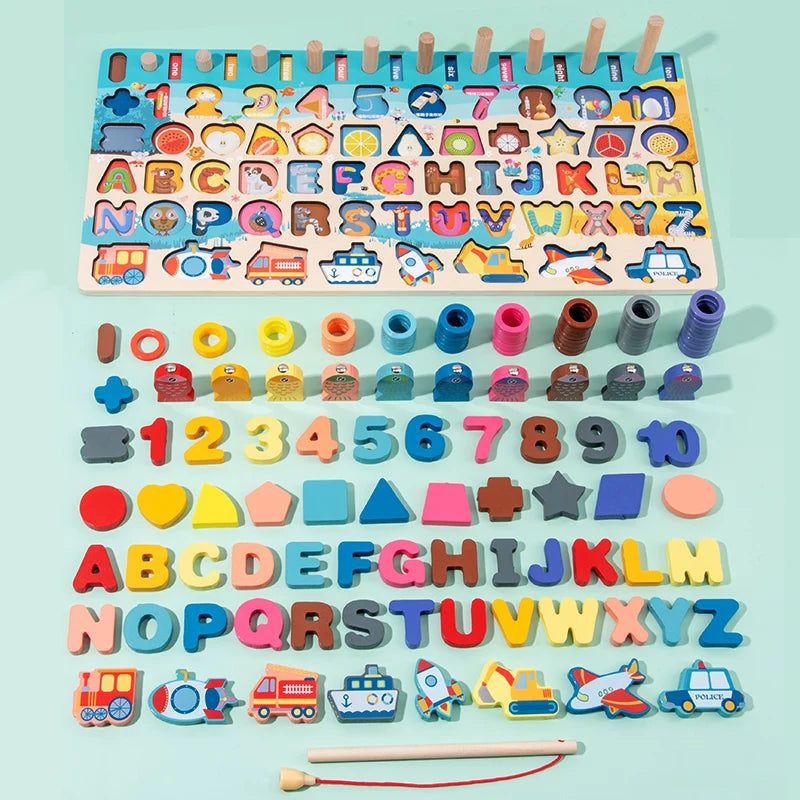 3D Montessori Educational Toy for Kids | Magnetic Fishing Shapes
