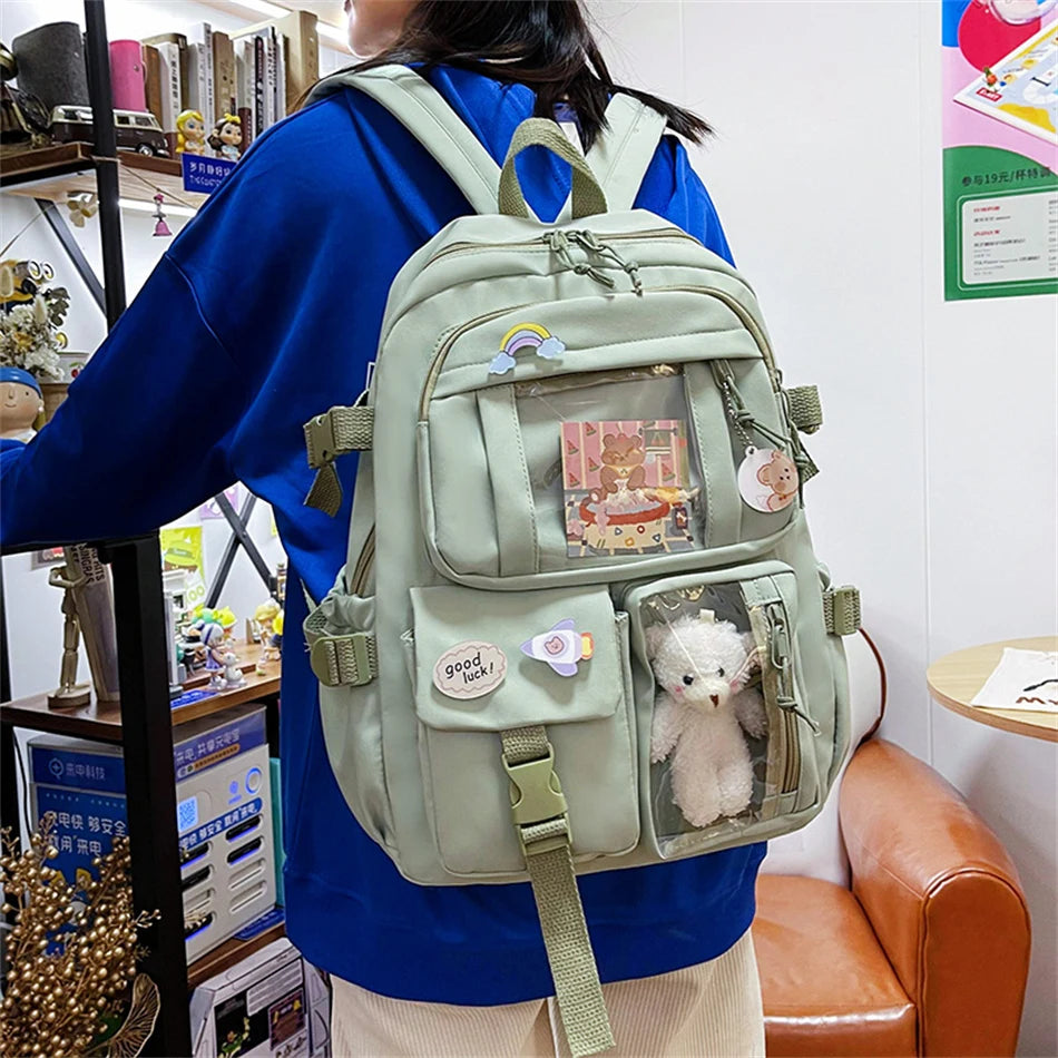 Mochila Bonita Impermeable para Mujer | Mochila Escolar con Múltiples Bolsillos