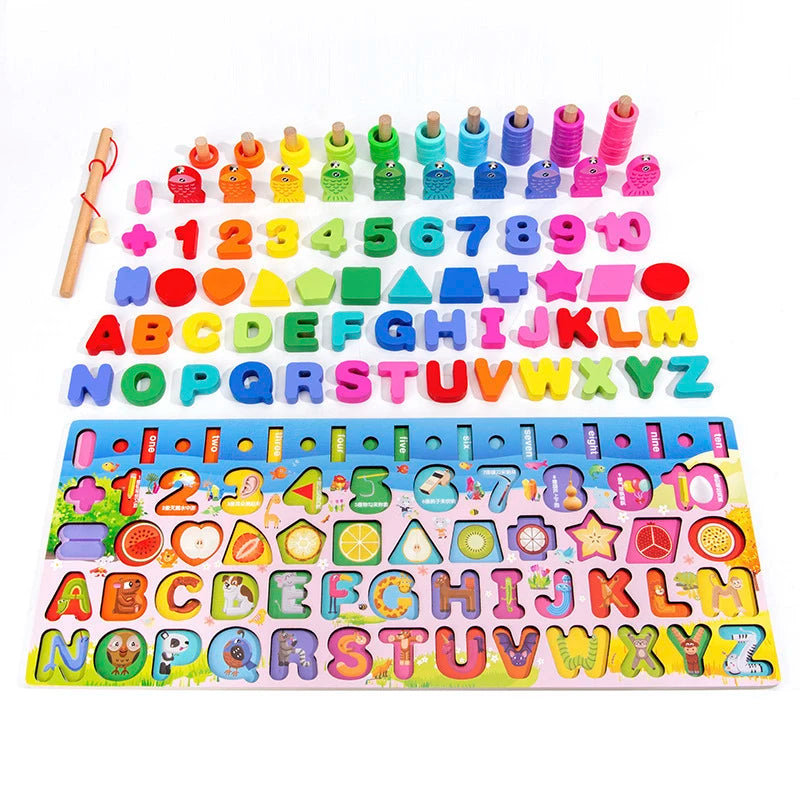 3D Montessori Educational Toy for Kids | Magnetic Fishing Shapes