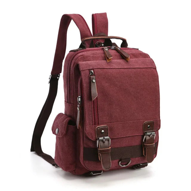 Versatile Small Canvas Backpack for Travel and School