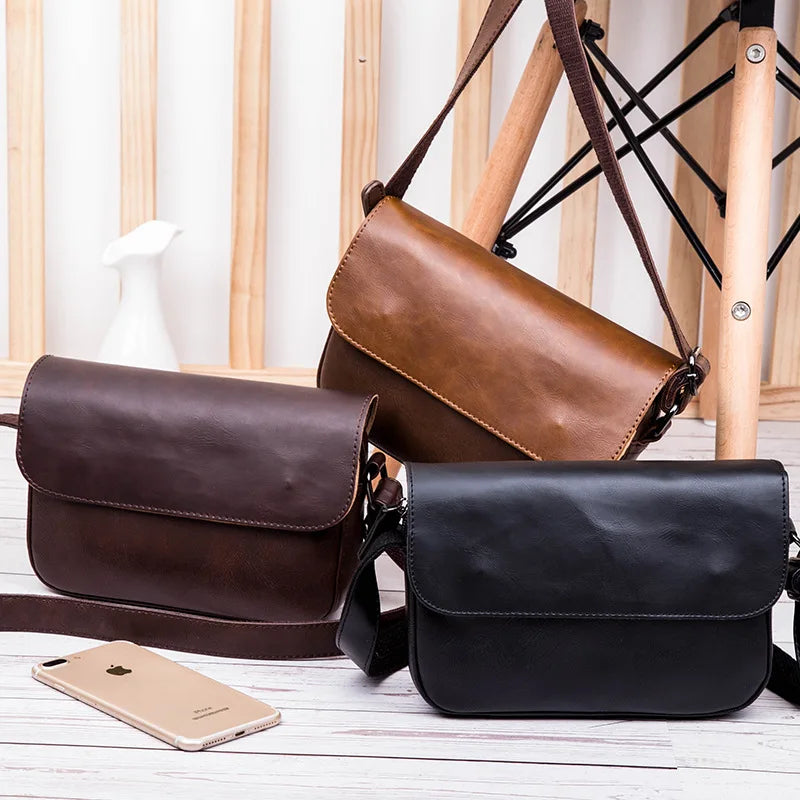 Stylish Crossbody Messenger Bag for Men | PU Leather Shoulder Satchel