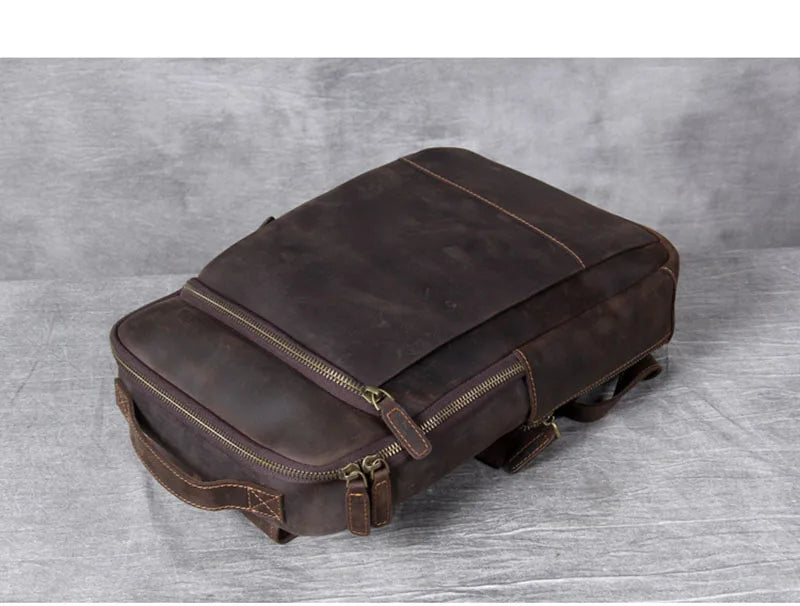 Vintage Genuine Leather Backpack for Men | Stylish Daily Rucksack