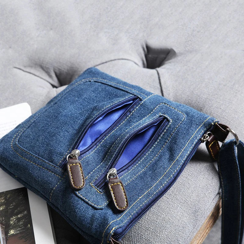 Vintage Denim Crossbody Bag | Stylish Women's Messenger Handbag