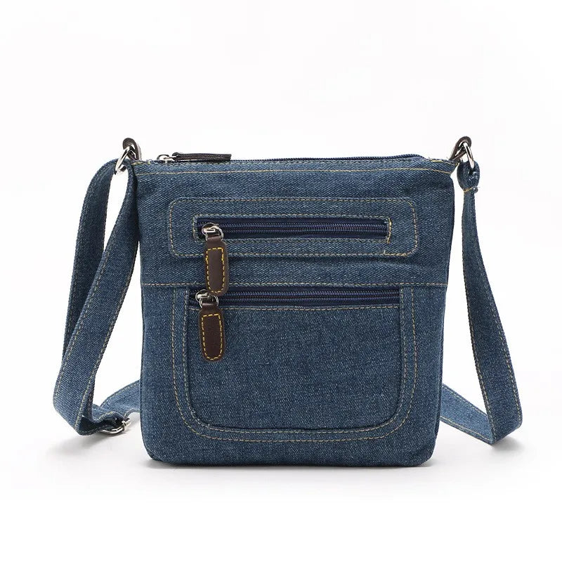 Vintage Denim Crossbody Bag | Stylish Women's Messenger Handbag