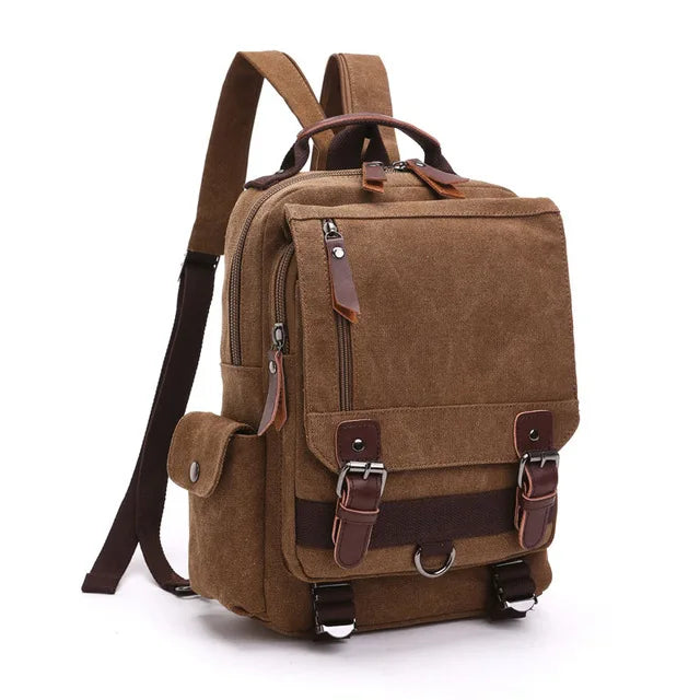 Versatile Small Canvas Backpack for Travel and School