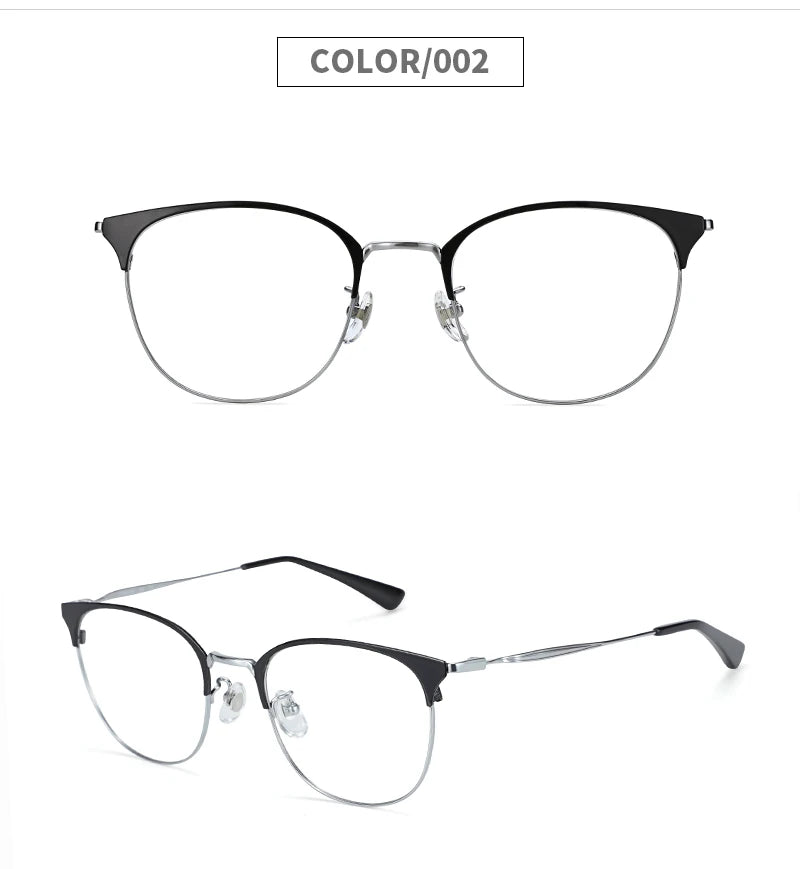 Stylish Retro Half Frame Prescription Glasses | Unisex Eyewear