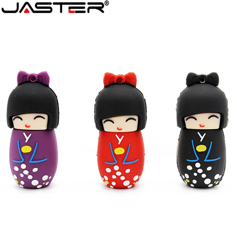 Colorful Cartoon Kimono Doll USB Flash Drive | Fun Storage Solutions