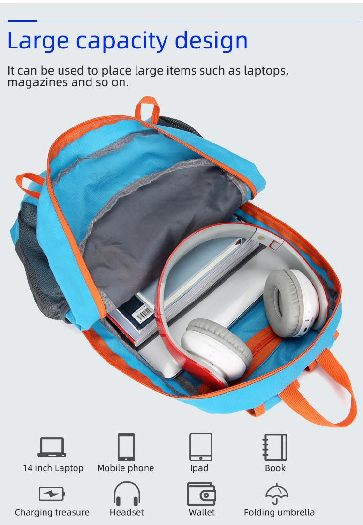 22L Ultralight Portable Foldable Backpack for Outdoor Adventures