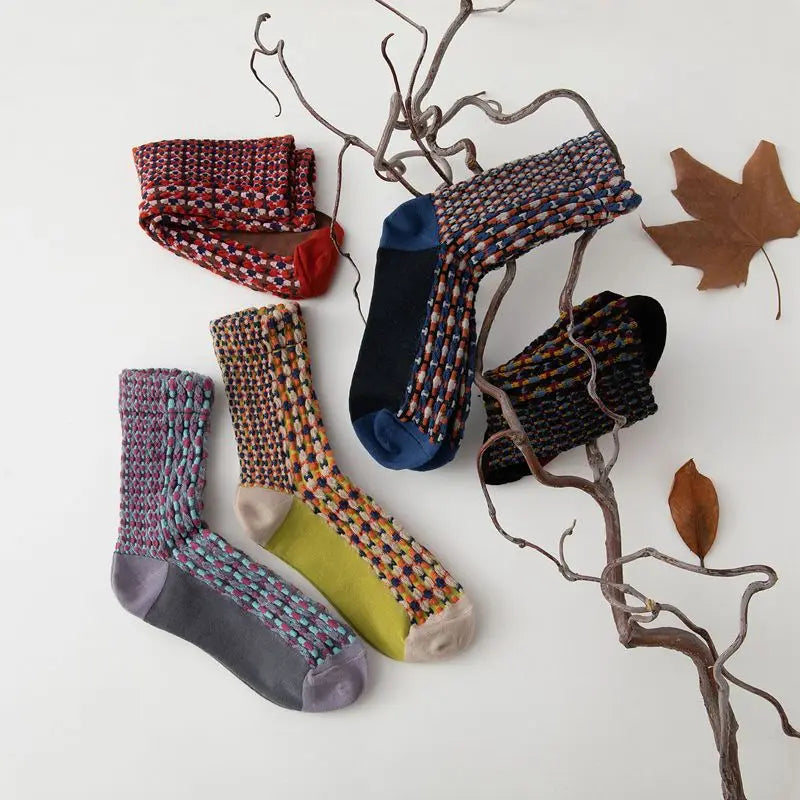 Autumn Winter Cotton Kawaii Socks for Women | Cute Retro Designs