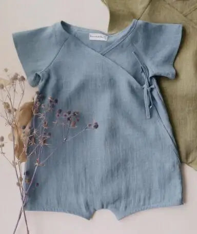 Summer Linen Cotton Baby Romper | Casual Toddler Jumpsuit