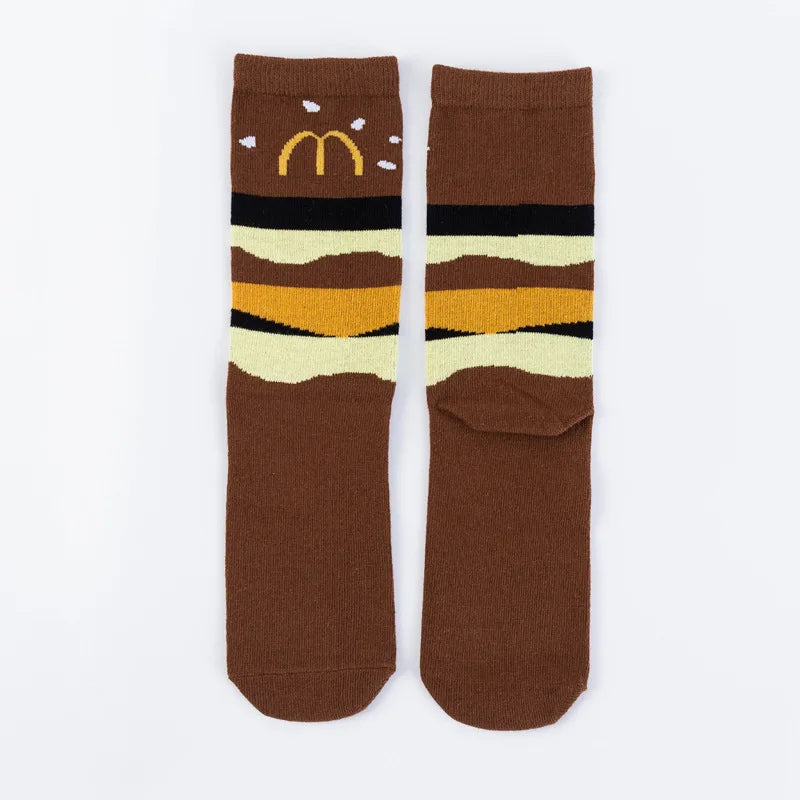 Calcetines Divertidos de Dibujos Animados de Comida para Hombre | Diseños de Aguacate y Hamburguesa