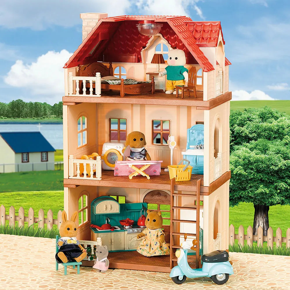 Double Story Villa Dollhouse | Enchanting Animal Play Set