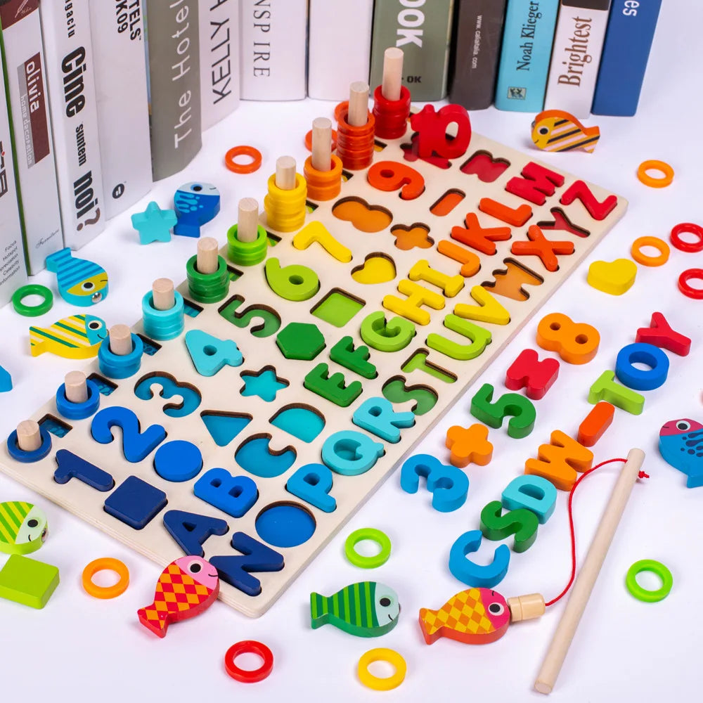 3D Montessori Educational Toy for Kids | Magnetic Fishing Shapes