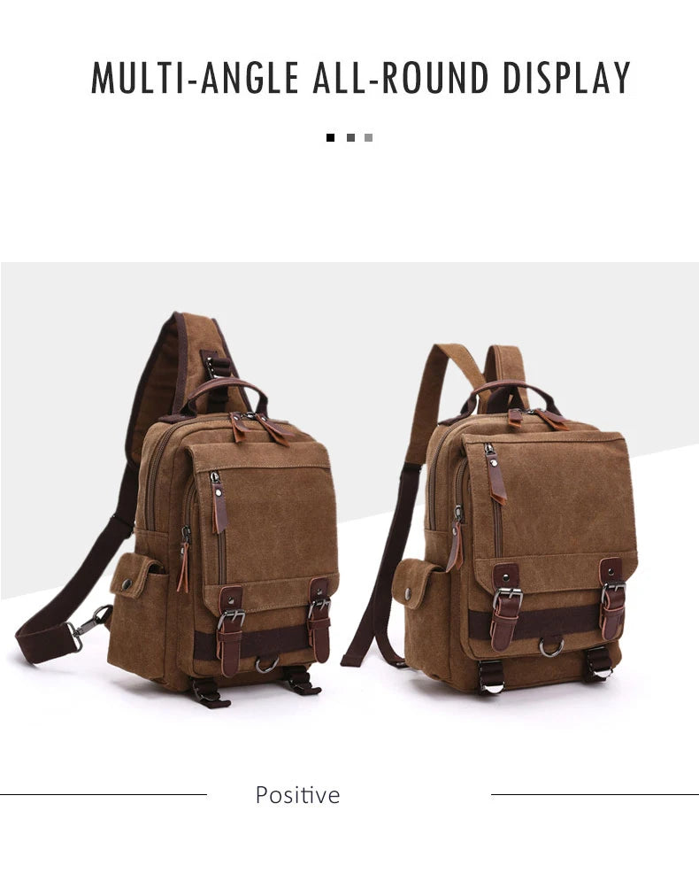 Versatile Small Canvas Backpack for Travel and School