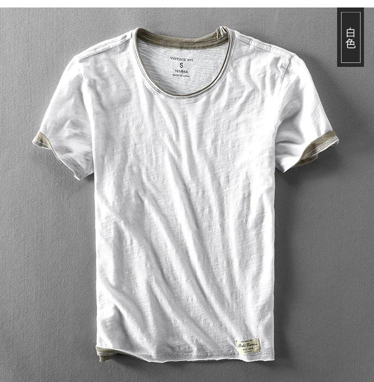 Summer Men's Bamboo Cotton Short Sleeve T-Shirt | Casual Comfort