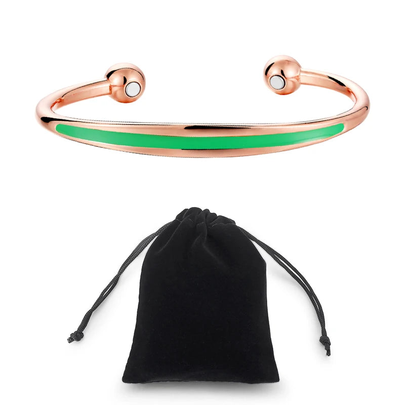 Bohemian Enamel Cuff Bracelet | Multi-Color Health Jewelry