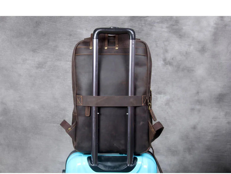 Vintage Genuine Leather Backpack for Men | Stylish Daily Rucksack