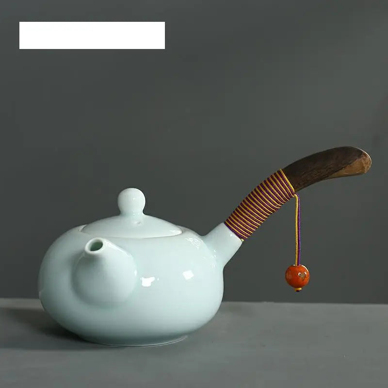 Tetera de celadón hecha a mano | Juego de té tradicional para entusiastas