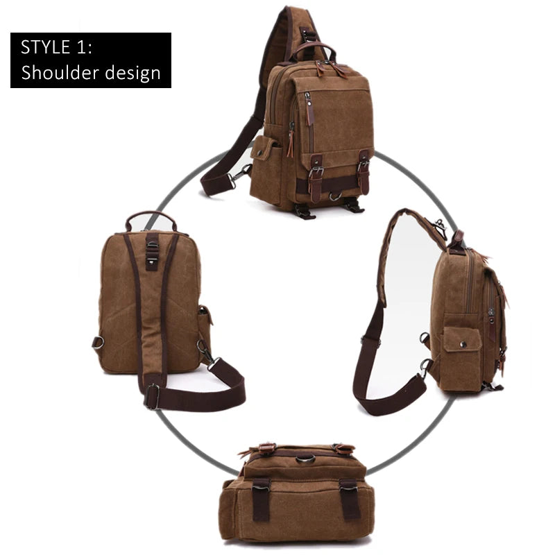 Versatile Small Canvas Backpack for Travel and School