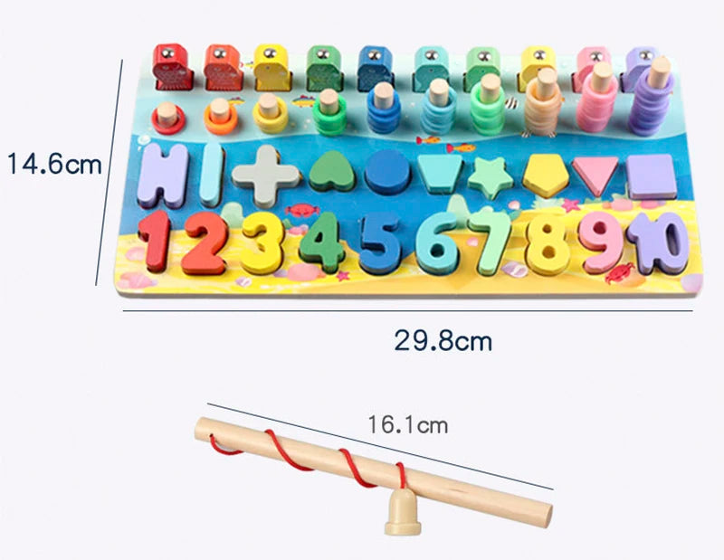 3D Montessori Educational Toy for Kids | Magnetic Fishing Shapes