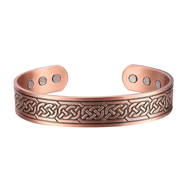 Magnetic Pure Copper Cuff Bangle for Men and Women | Adjustable Bracelet