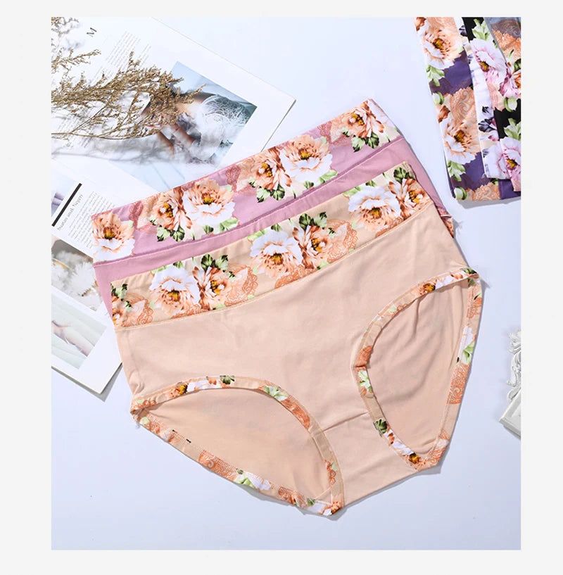 Plus Size Floral Briefs | Comfortable Women's Underwear