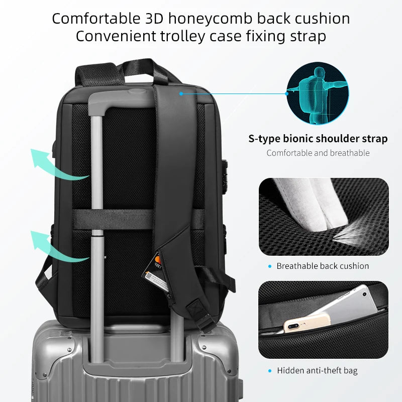 Waterproof Anti-Theft Laptop Backpack | USB Charging Business Bag