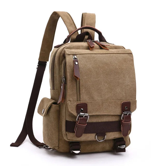 Versatile Small Canvas Backpack for Travel and School