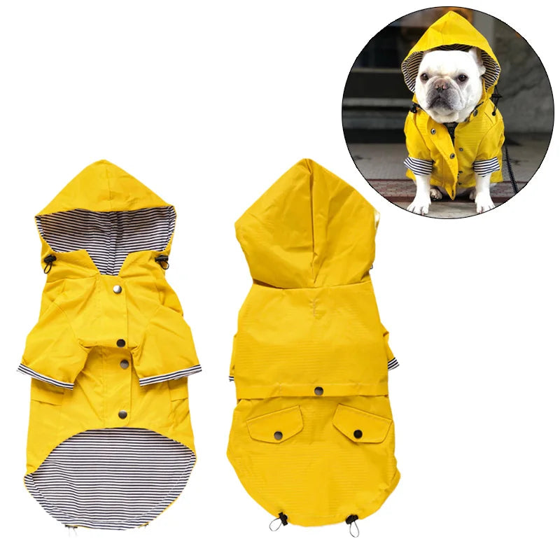 Stylish Waterproof Pet Rain Coat for Medium to Large Dogs