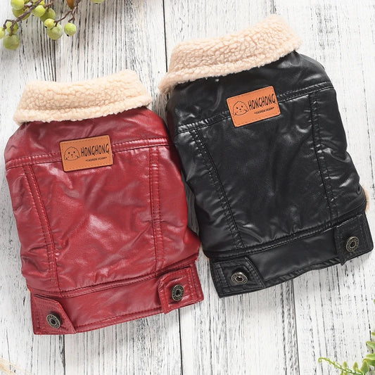 Abrigo de invierno de piel acogedor para mascotas | Chaqueta cálida y elegante para perros