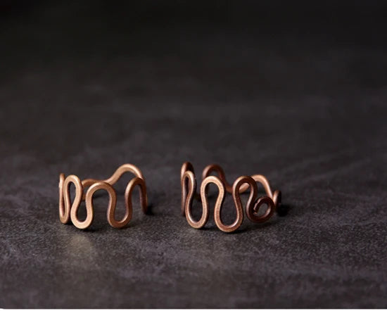 Handcrafted Vintage Copper Ring | Adjustable Retro Punk Style