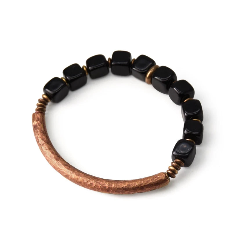 Trendy Black Obsidian Bracelet | Handcrafted Protection Jewelry