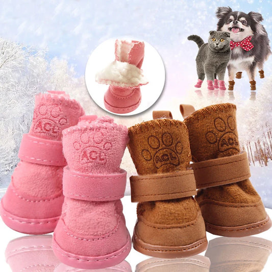 Zapatos Cálidos de Invierno para Perros Pequeños | Botas Antideslizantes y Acogedoras