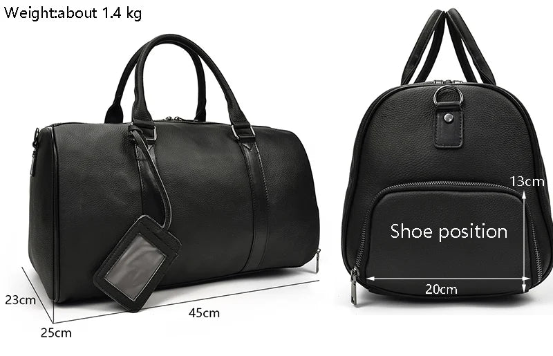 Luxury Genuine Leather Travel Bag for Men & Women | Versatile Duffle