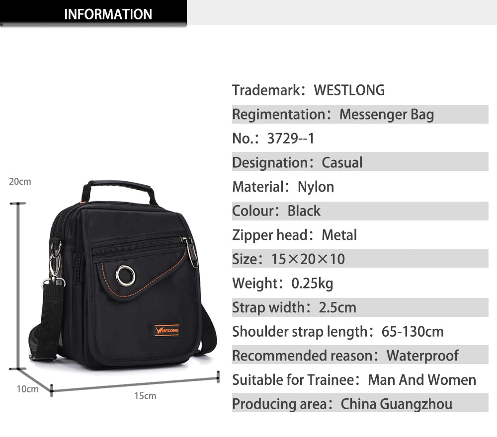 Casual Multifunctional Waterproof Messenger Bag | Perfect Travel Companion