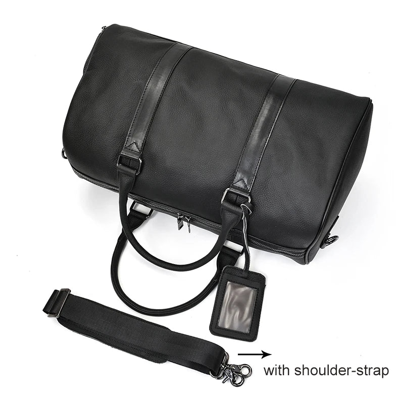 Luxury Genuine Leather Travel Bag for Men & Women | Versatile Duffle