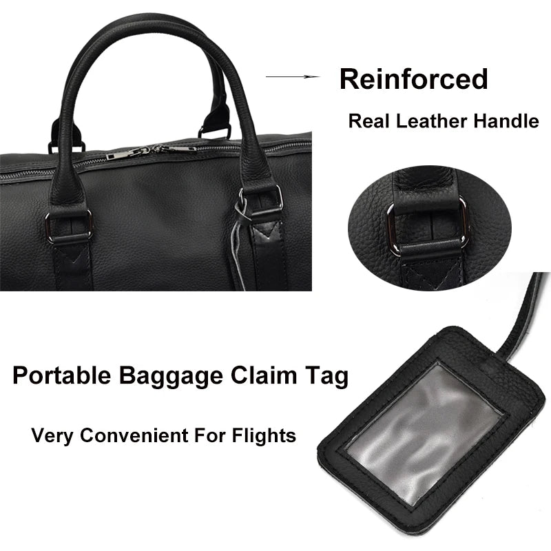 Luxury Genuine Leather Travel Bag for Men & Women | Versatile Duffle