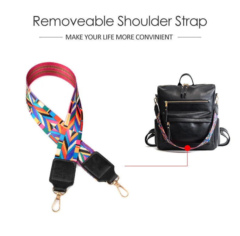 Stylish PU Leather Large Backpack | Women's Vintage Travel Rucksack