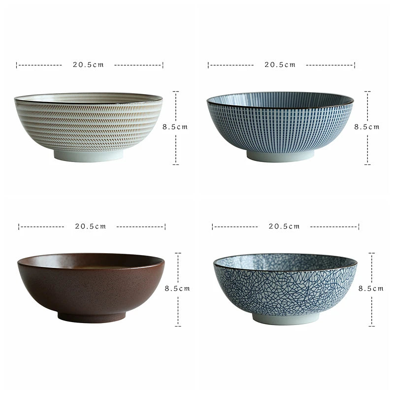Large Japanese Ramen Bowl | Stylish Ceramic Noodle Bowl