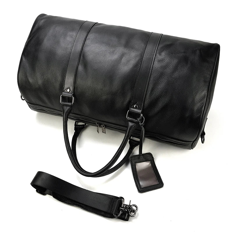Luxury Genuine Leather Travel Bag for Men & Women | Versatile Duffle