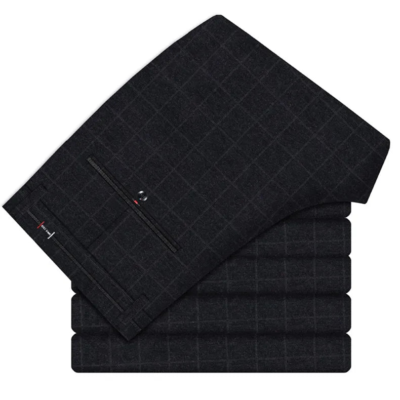 Men's Slim Plaid Casual Pants | Stylish Work & Business Trousers
