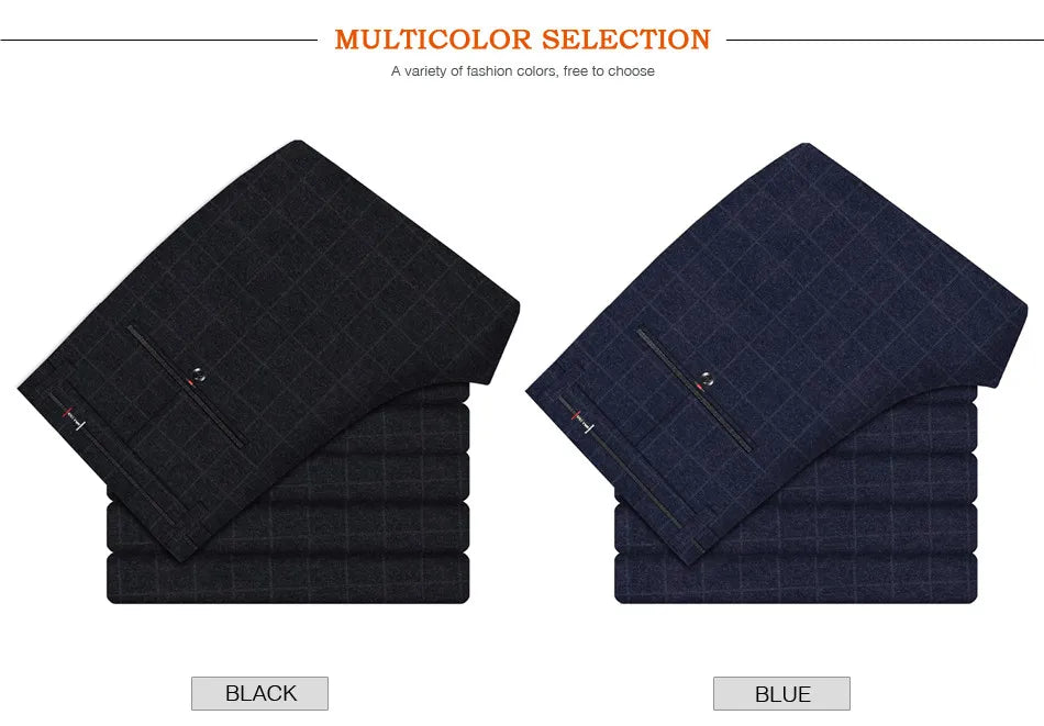 Men's Slim Plaid Casual Pants | Stylish Work & Business Trousers