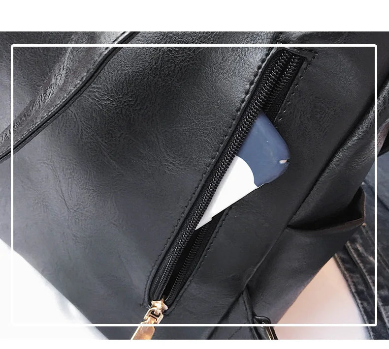 Stylish PU Leather Large Backpack | Women's Vintage Travel Rucksack